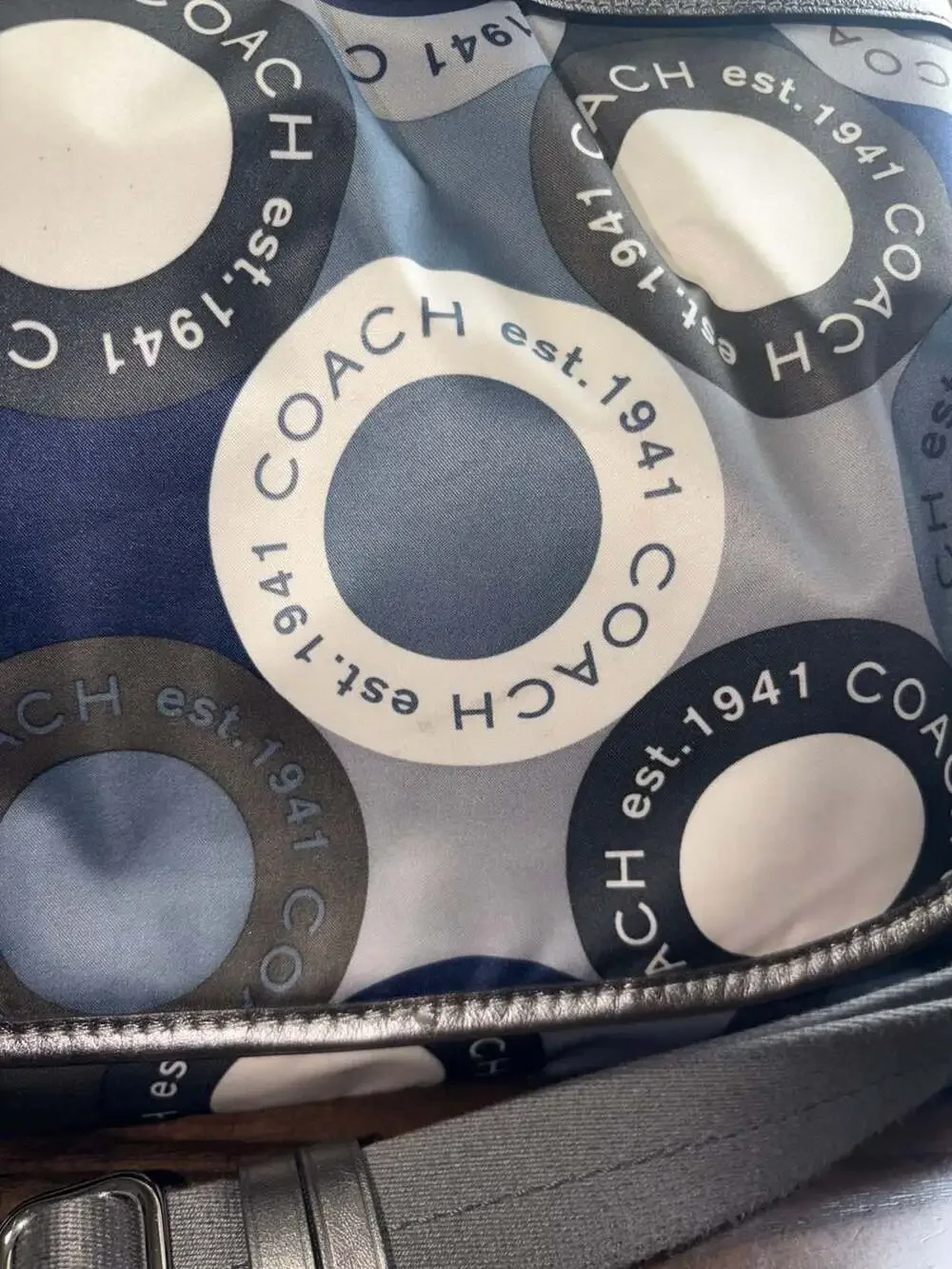 Coach Signature Snaphead F18377 Blue Diaper Messenger Bag